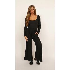 Savrae Emma longsleeve jumpsuit black sz S